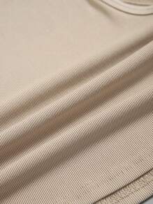 INAWLY Ladies' Solid Color Vest And Letter Print Shorts Set - Apricot - View 5