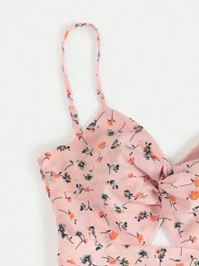 SHEIN VCAY Vrouwen Bloemenprint Spaghetti bandjes Jurken