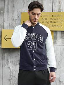 Gym Rark Men's Digital Printed Color Block Sport Jacket Workout Tops - Blue - View 5