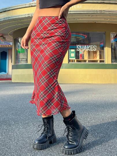 SHEIN EZwear Black Mesh Heart Print Women's A-Line Skirt Valentine Day