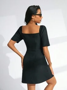 Aveloria Color Block Panel Short Sleeve Dress