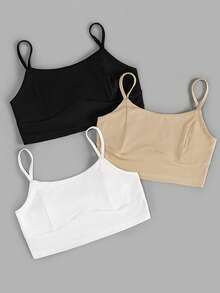 SHEIN Essnce 3入組多色肋紋吊帶上衣 - 彩色 - 查看 3