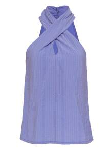 SHEIN Regata Feminina Alça Cruzada Pescoço - Roxo - Visão 1