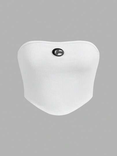 Coolane 女士不對稱褶皺針織束胸上衣