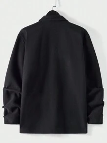 RueChic Men'S Woven Turn-Down Collar Jacket - Black - View 2