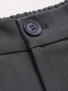 DAZY Solid Color Loose Wide Leg Women's Suit Pants - Dark Grey - View 6