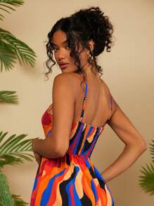 Travachic Vacation Full Print Spaghetti Strap Dress - Multicolor - View 6