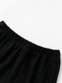 SHEIN Tween Girls' Ribbed Tank Top And Shorts Set