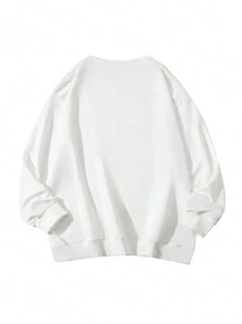 Áo trễ vai in slogan và hoa - trắng - Xem 2