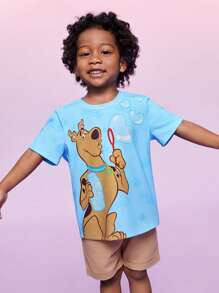 SCOOBY-DOO X SHEIN Young Boy Cartoon Graphic Tee