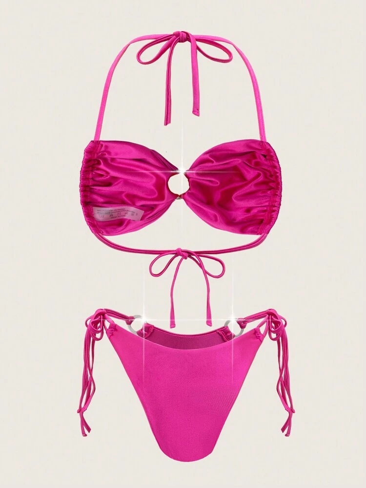 Women's Solid Color Two-Piece Swimwear Set Summer