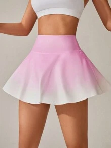 CourtClass Váy thể thao cạp rộng phối màu hai trong một có túi ở cả hai bên - Hồng - Xem 5