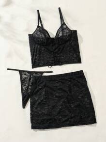 SHEIN 女士花邊性感內衣套裝