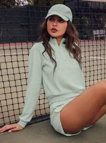 VARSITIE Sports Tennis Basic Outdoors With SWEATSHIRT AND SHORT Pants SET