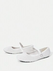 SheIn MOD Chaussures Plates Blanches Et Fourrées Pour Femmes