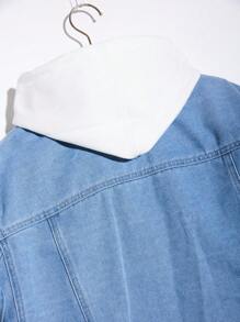 Manfinity Homme Veste En Jean Déchirée À Manches Longues Pour Homme - Bleu azur - Voir 7