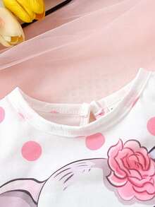 2 Miếng Em bé Cô gái Phim hoạt hình con voi In vết tròn Polka Ngắn Romper Cho mùa hè - Nhiều màu - Xem 5
