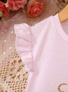 SHEIN Young Girls' Cute And Sweet Unicorn Princess Dress Girls Unicorn Dress,Holiday,Summer,Travel - Pink - View 6