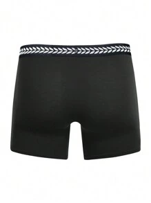 3pcs Nam Khối màu Dây thắt lưng Boxer Quần lót tam giác - màu đen - Xem 2