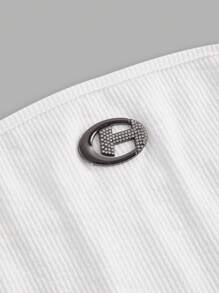 Coolane 女士不對稱褶皺針織束胸上衣 - 白色 - 查看 4