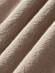 SHEIN LUNE Casual Lace Cuff Slant Pocket Pants - Khaki - View 7