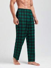 Snug Zone Men Gingham Print Slant Pocket Sleep Trousers - Multicolor - View 3