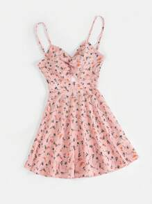 SHEIN VCAY Vrouwen Bloemenprint Spaghetti bandjes Jurken