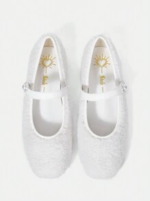 SheIn MOD Chaussures Plates Blanches Et Fourrées Pour Femmes