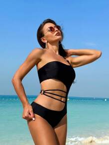SHEIN Swim One Shoulder Cutout Monokini Swimsuits For Women Summer