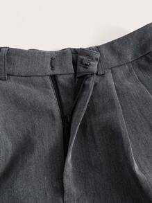 SHEIN EZwear 女式灰色針織貨物褲,帶口袋 - 灰色 - 查看 4