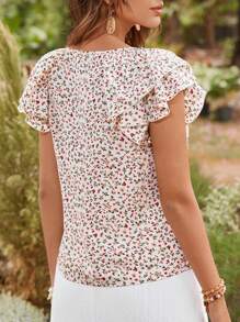 SHEIN VCAY Urlaub Damen Kurzarm Floral Hemd