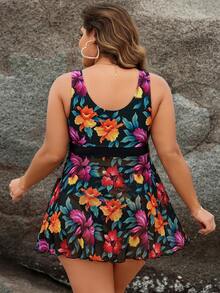 Swim Lushoire Kích thước lớn In hoa Bộ Bikini - Nhiều màu - Xem 2