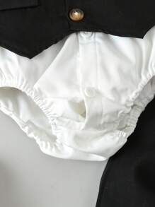 Souflis Souflis 多件寶寶男童紳士風格鈕扣襯衫，附蝴蝶結、吊帶和長褲四件套裝（輕盈），適用於秋冬 - 黑色 - 查看 8