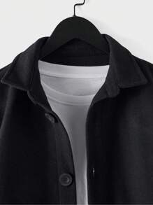 RueChic Men'S Woven Turn-Down Collar Jacket - Black - View 4