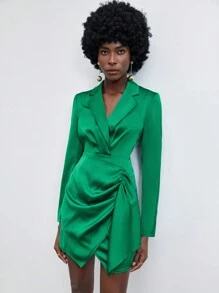 Maija Của phụ nữ Bộ đồ Vòng cổ Xoắn Nút Váy bodycon - màu xanh lá - Xem 3