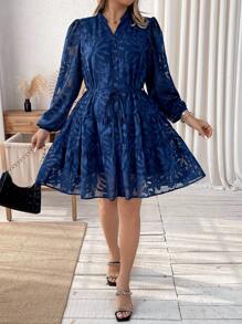 Celure Vestido Azul Talla Grande Para Mujer