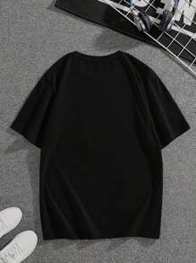 Manfinity ZONE917 Men Spider Print Round Neck Short Sleeve T-Shirt, Fashion, For Going Out, Boxing Tee, For Husband, Spider Shirt, Red Spider Shirt, Graphic Tees