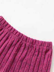 SHEIN Tween Girls' Ribbed Tank Top And Shorts Set