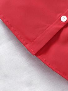 Baby Girl Ruffled Short Sleeve Blouse - Red - View 6