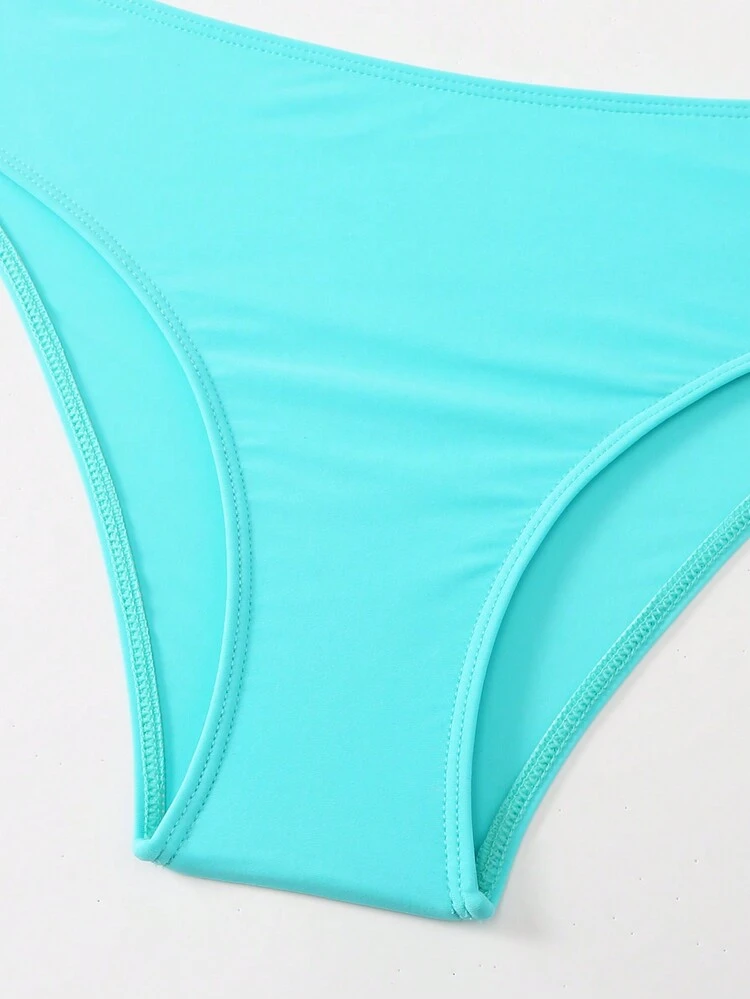 Women's Burn Flower Print Spaghetti Strap Bikini Set Summer Beach