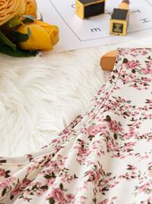 SHEIN Clasi 大碼花卉印花無袖洋裝 - 彩色 - 查看 3