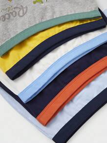 Conjunto De 5 Calzoncillos Boxer Con Patrón De Cocodrilo Y Dibujo Animado Para Joven Chico - Multicolor - Ver 3