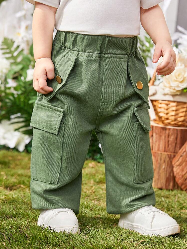 Baby Girl Casual Straight Leg Workwear Style Denim Pants