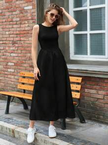 Maija Women's Sleeveless Waist Cinched Dress,Summer Dresses For Women,Tea Party Dress