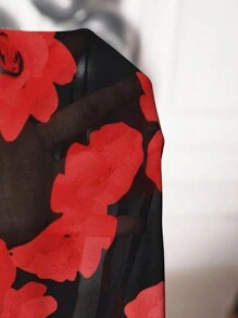 Zolique Floral Printing 3d Flower Decor Shirt - Multicolor - View 6