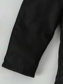 Souflis Souflis 多件寶寶男童紳士風格鈕扣襯衫，附蝴蝶結、吊帶和長褲四件套裝（輕盈），適用於秋冬 - 黑色 - 查看 4