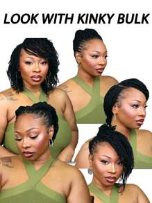 Boho Braids Afro Kinky Curly Bulk Human Hair Bulk Braiding Hair For Dreadlocs Mini Twists Dreadlocs 1pc Crochet Human Hair Extension For BOHO Knotless Braids - Natural Black - View 4