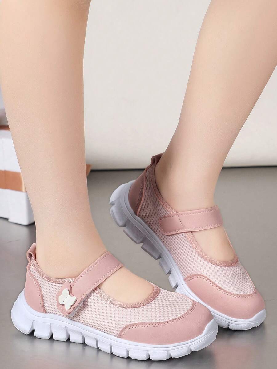 1pair Children's Breathable Lightweight Casual Sports Shoes With Mesh Upper