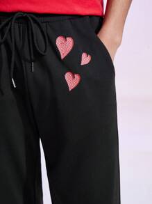 TOM & JERRY X SHEIN Men's Cartoon Patterned Elastic Cuff Pants - Black - View 7