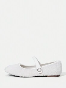 SheIn MOD Chaussures Plates Blanches Et Fourrées Pour Femmes